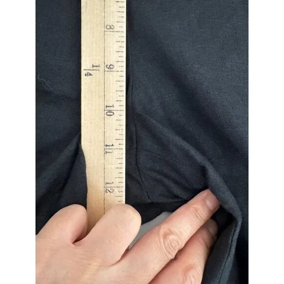 Talbots Windsor curvy linen pants black wide leg old money sz 10
